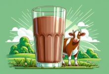 A brown cow with a chocolate milk around