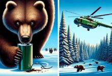 Ruští medvědi jsou závislí na čichání benzínu a ženou se kvůli němu za vrtulníky