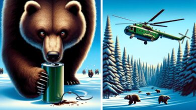 Ruští medvědi jsou závislí na čichání benzínu a ženou se kvůli němu za vrtulníky