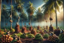 Většinu kokosů trhají ze stromů opice